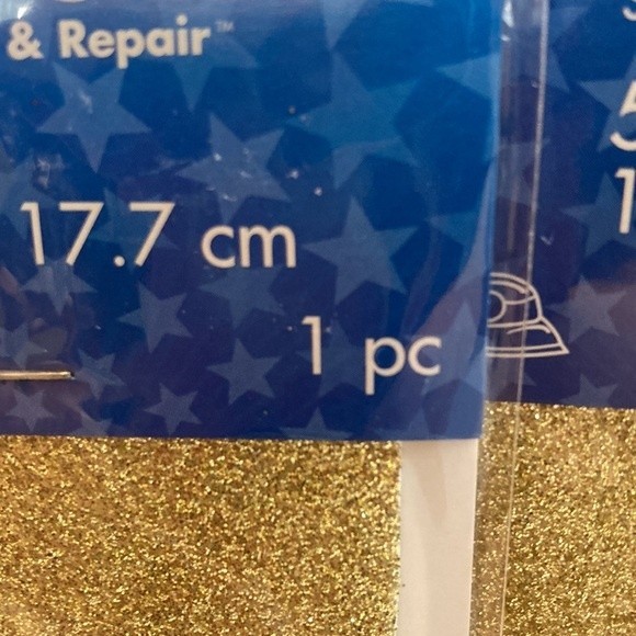 Bondex Glitter Patches Gold 4 Pack No Sew Iron On Patches Crafts Clothing Design - Picture 8 of 13